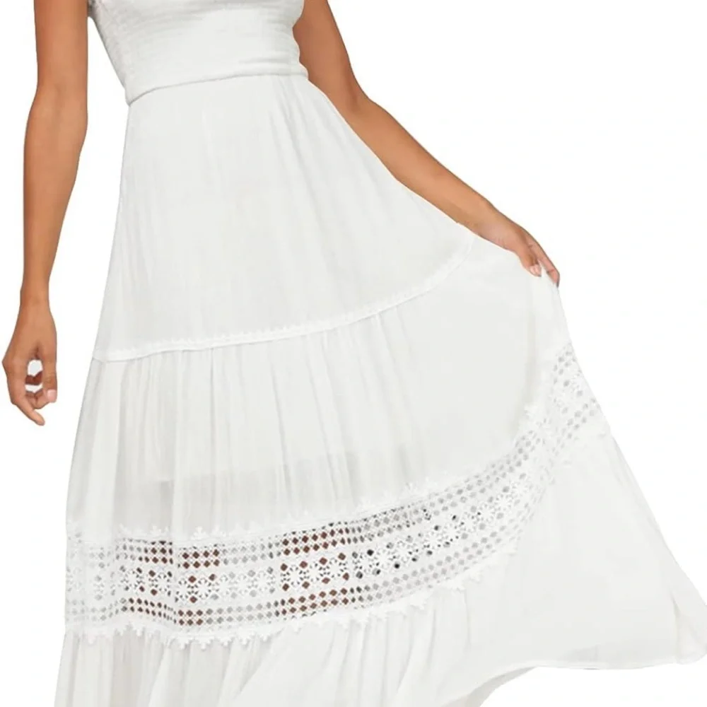 White Strapless Summer Dress - Picture 4 of 4